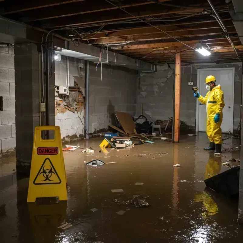 Flooded Basement Electrical Hazard in Woodford County, IL Property