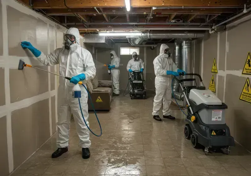 Basement Moisture Removal and Structural Drying process in Woodford County, IL